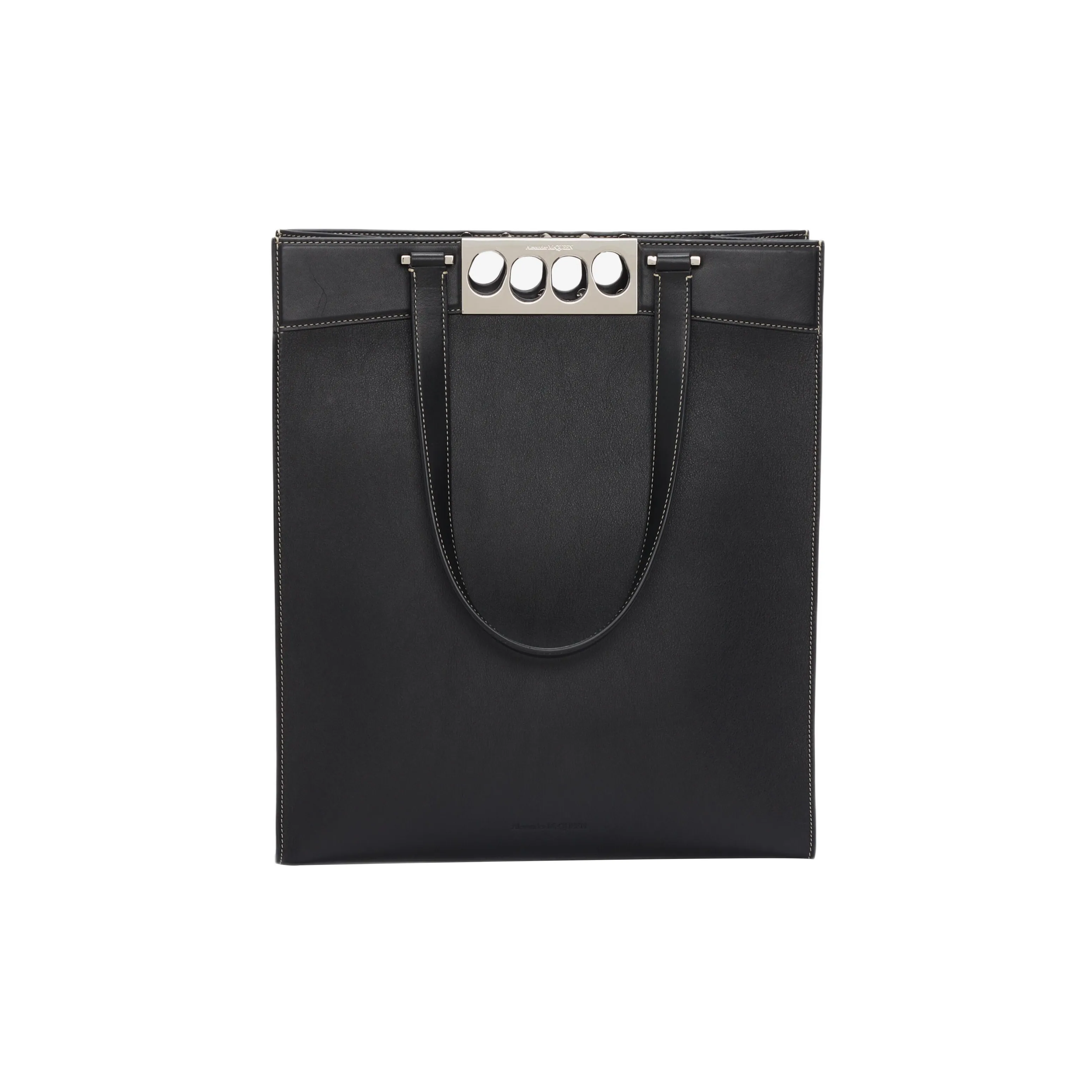 Alexander McQueen Cow Leather Tote Bag, Shopping Bag, Shoulder Bag, Handbag Men's Black
