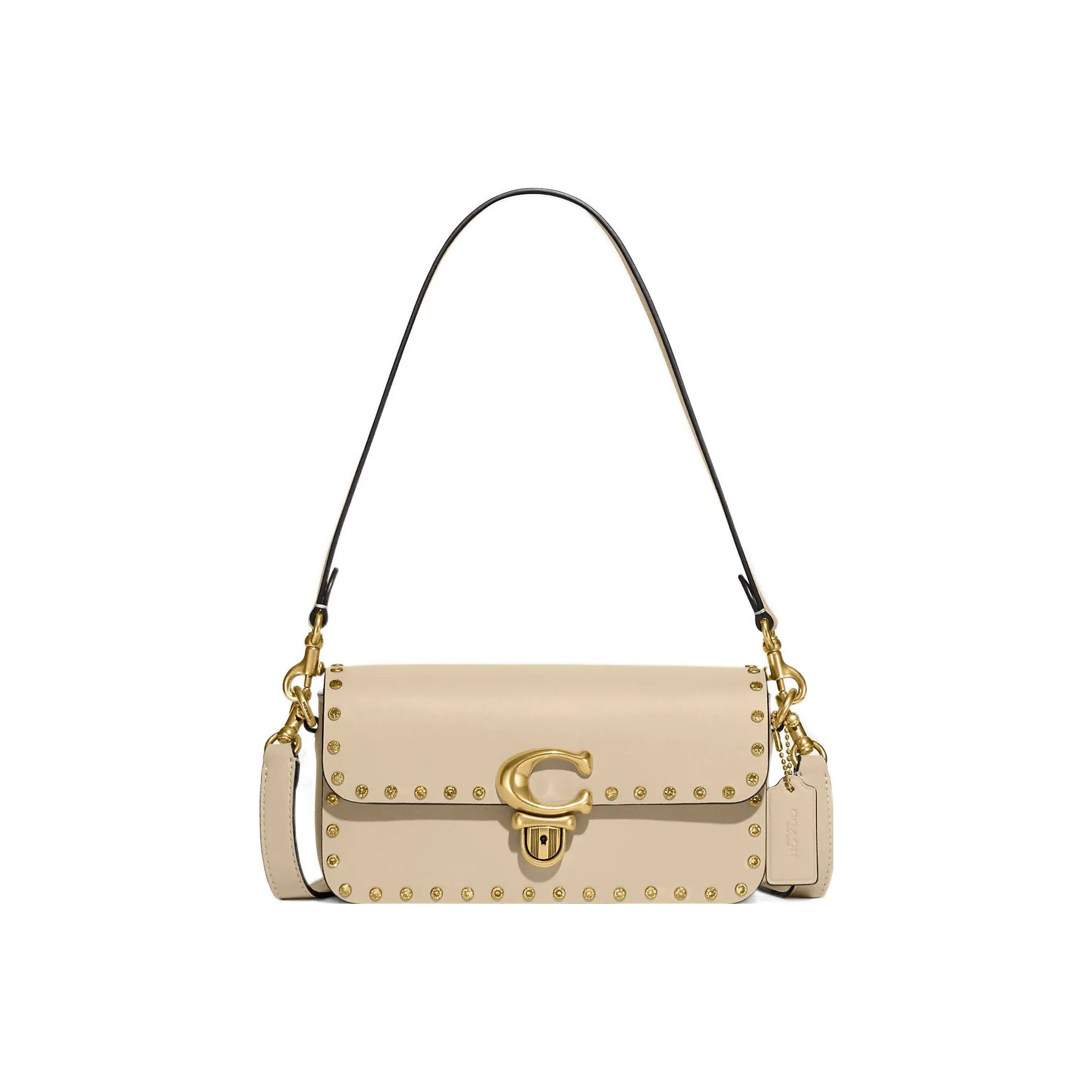 Coach Studio Перчаточная дубленая кожа Сумка Сумка через плечо Маленькая Женская Айвори Белый