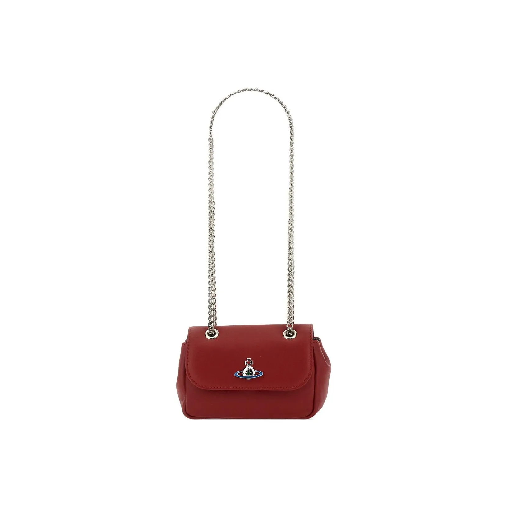 Vivienne Westwood Vegan Leather Shoulder Bag, Crossbody Bag Women's Red