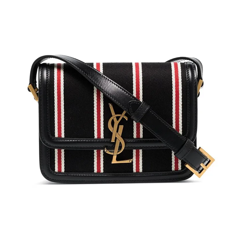 SAINT LAURENT SOLFERINO Canvas Tofu Bag, Canvas Bag, Crossbody Bag, Shoulder Bag Women's