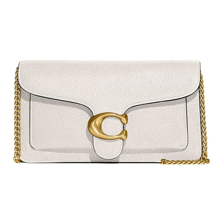 COACH Leather Shoulder Bag, Crossbody Bag, Clutch Trumpets Women's Chalk White