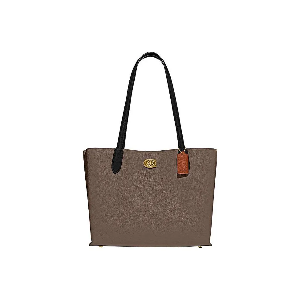 COACH Willow Холст коровья кожа искусственная кожа тоут сумка сумка для покупок сумка сумка через плечо женская темно-серый