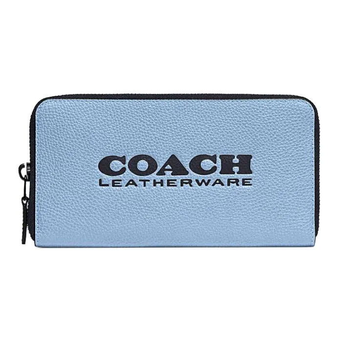 COACH Accordion Wallet Коровья кожа Держатель для карт кошелек Женские Синий