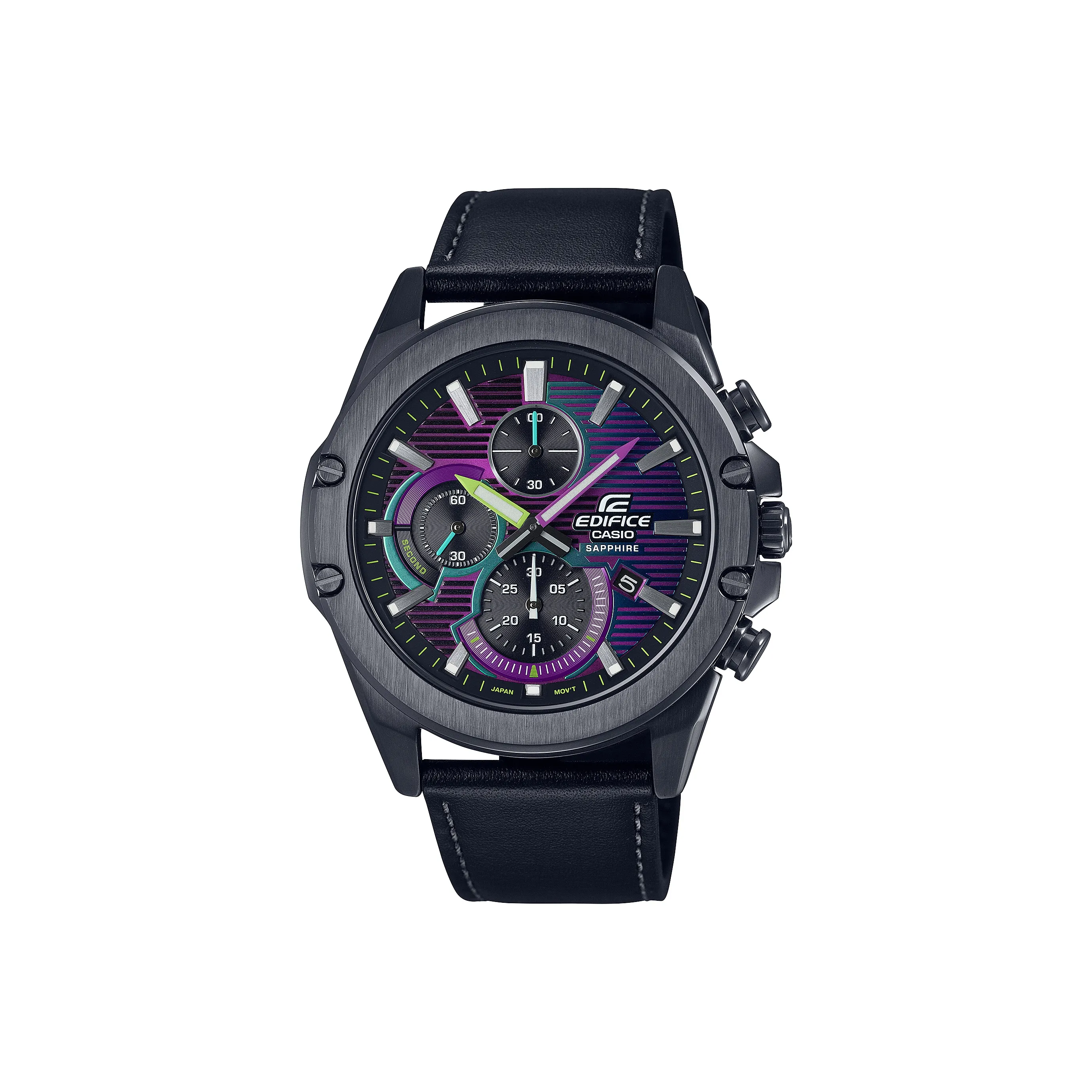 CASIO Кварцевый механизм Мужские часы EDIFICE 50,5мм*45,6мм*9,5мм Фиолетовый