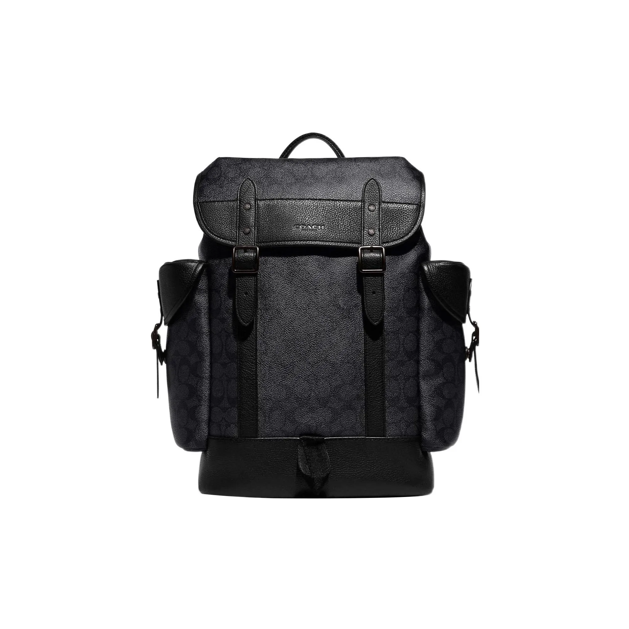 COACH Hitch Canvas With Leather Backpack Tubas Men's Black