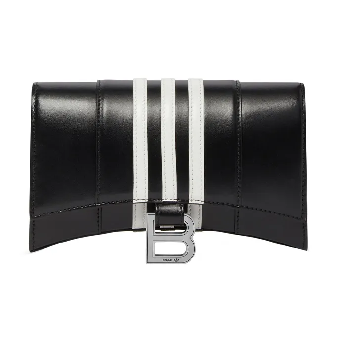 Balenciaga X Adidas Hourglass Wallet With Chain Black