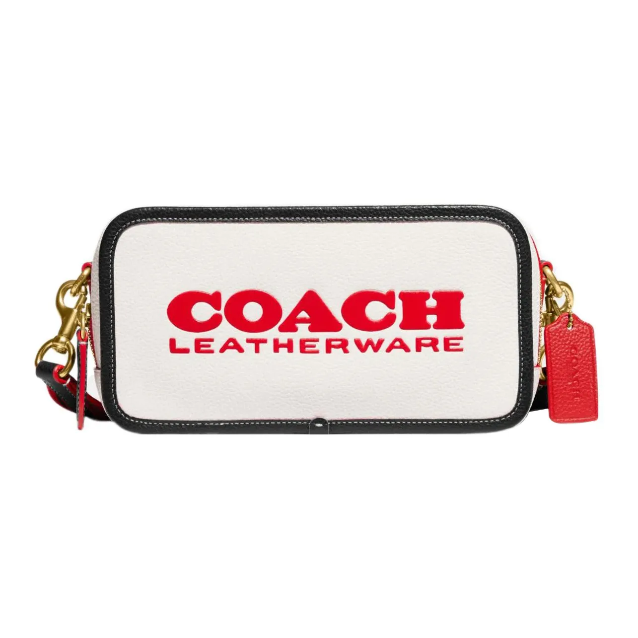 COACH Kia Натуральная кожа Pebble Camera Сумка Сумка через плечо Средняя Женская Мел Белый