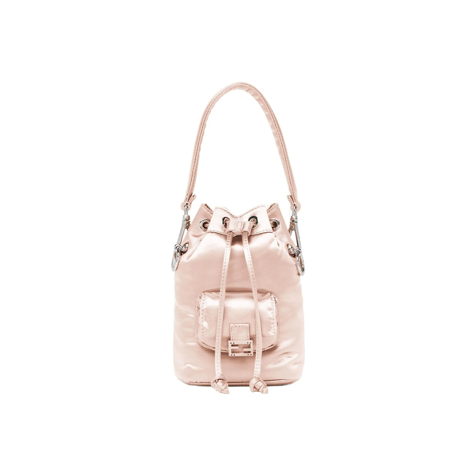 FENDI Mon Tresor Fabric With Cow Leather Bucket Bag, Shoulder Bag, Crossbody Bag, Handbag Mini Women's Pink
