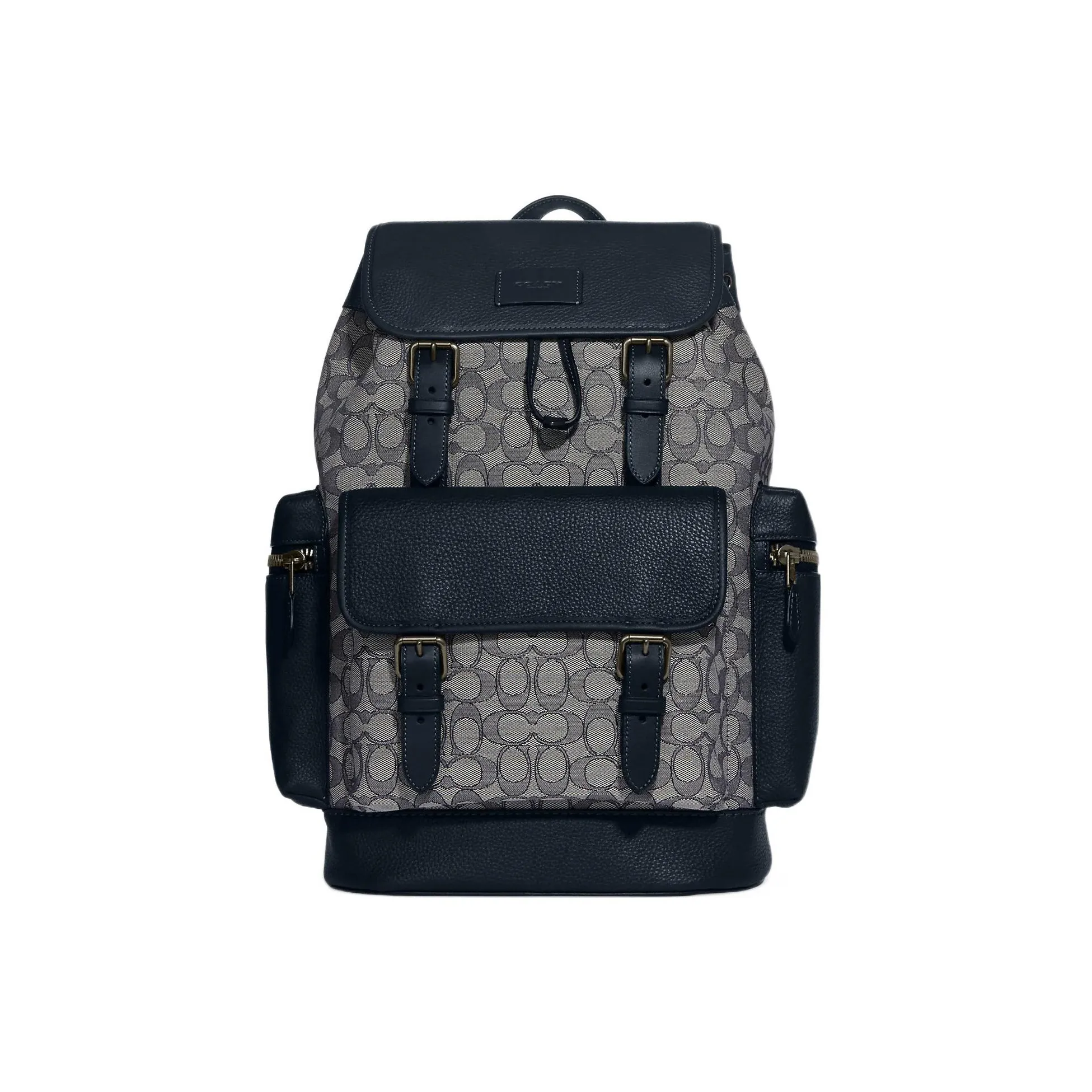 COACH Sprint Textile Cow Leather Backpack Large Size Men's Gray & Black