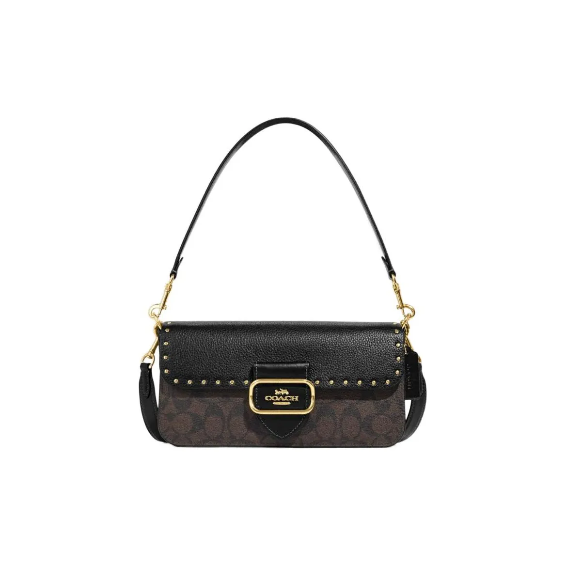 COACH Morgan 27 Shoulder Bag In Colorblock Signature Canvas With Rivets