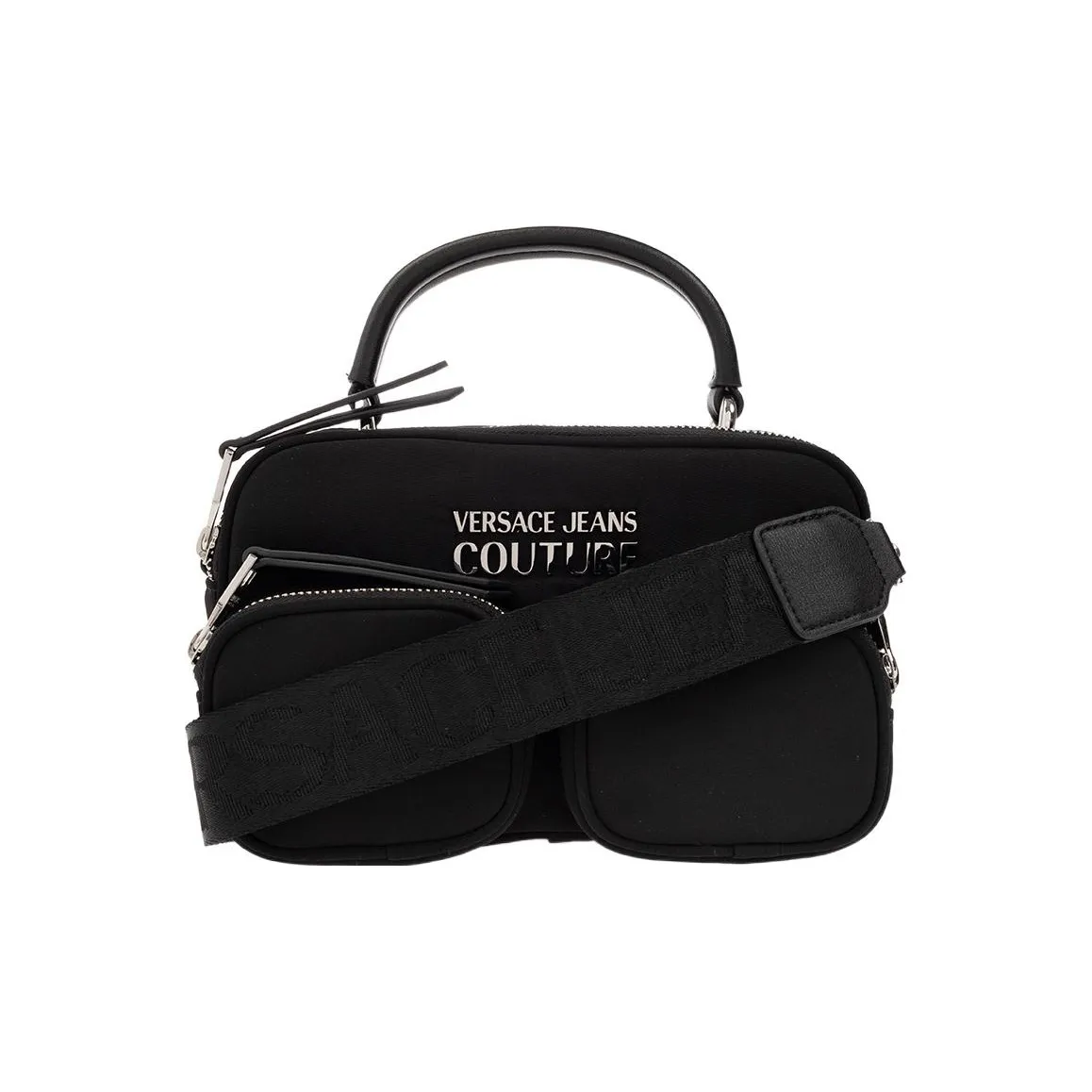 VERSACE JEANS COUTURE Fabric One Shoulder Handbag Women's Black