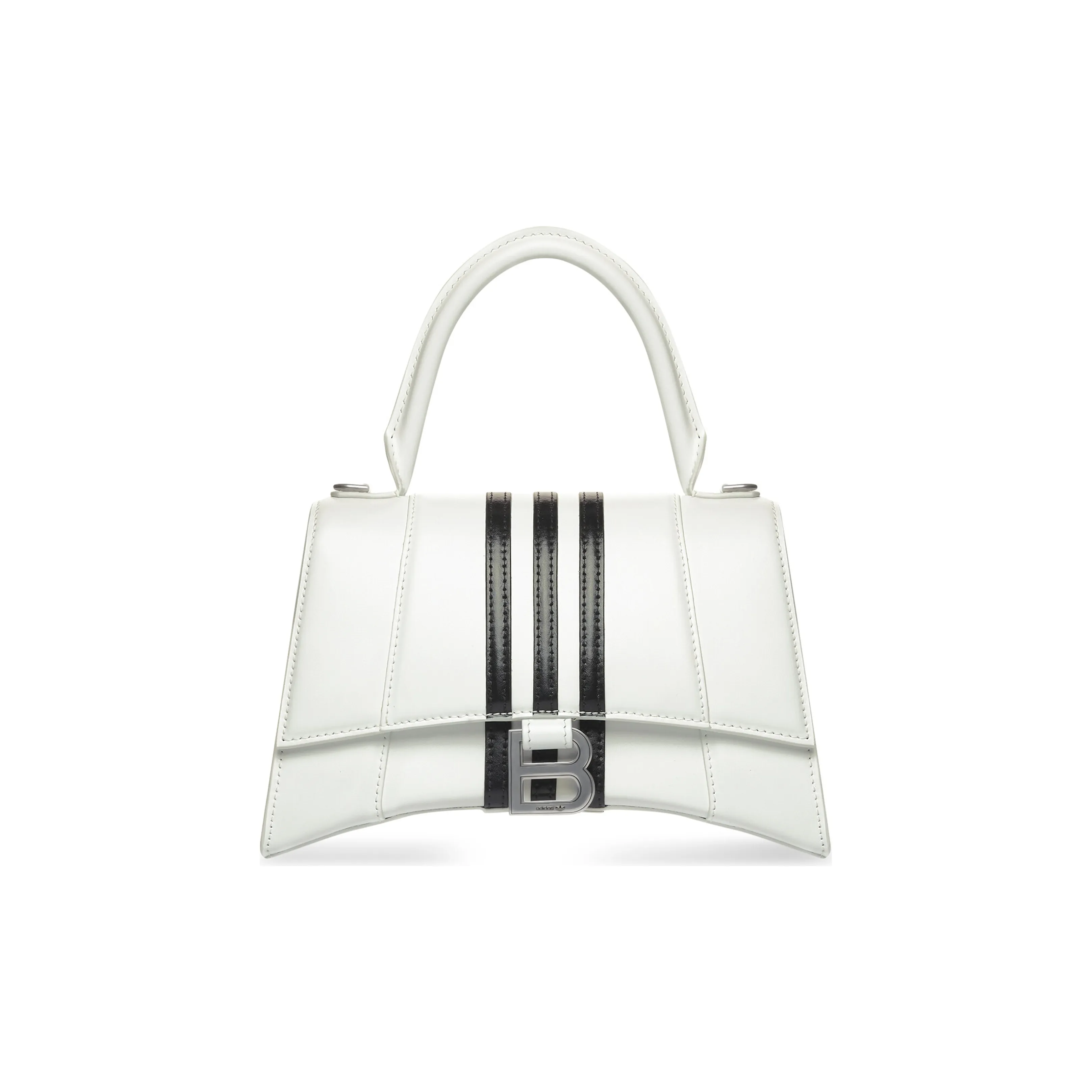 Balenciaga Adidas Collaboration Hourglass Cow Leather Shoulder Bag, Crossbody Bag, Handbag Women's White