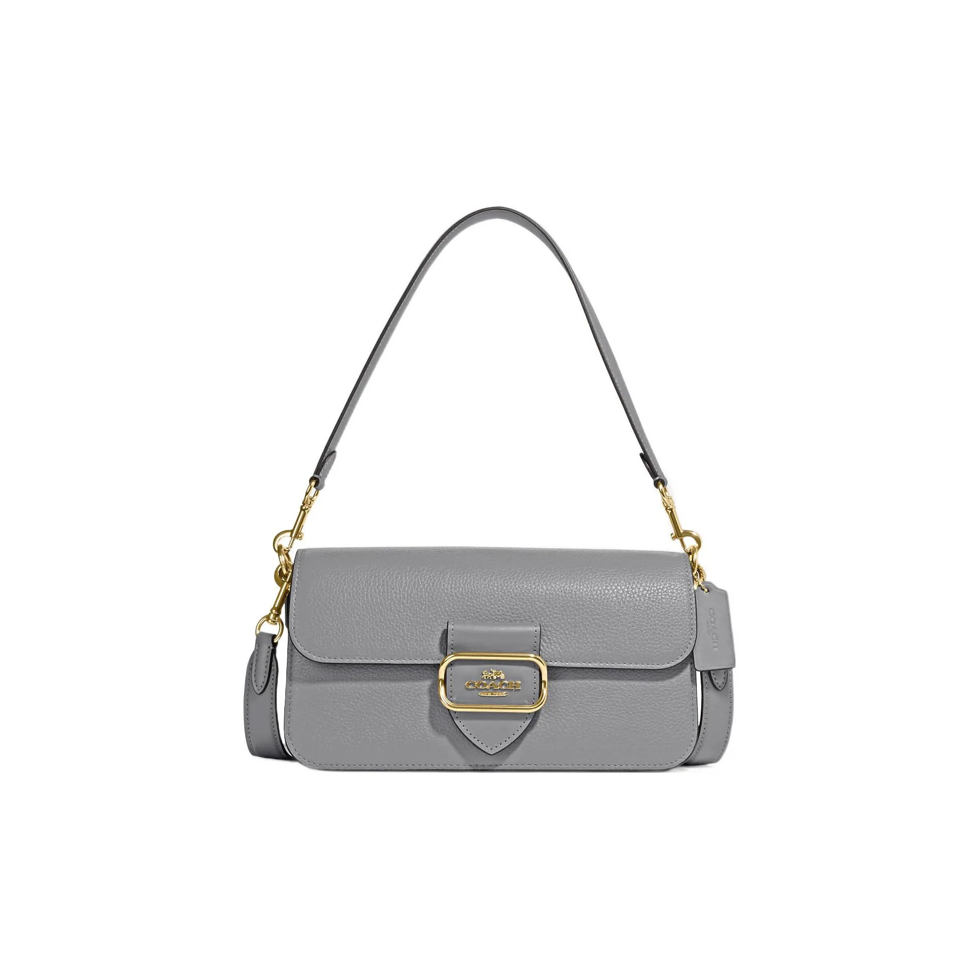 COACH Morgan Grained Leather With Smooth Leather And Suede Crossbody Bags Shoulder Bags Women's Gray