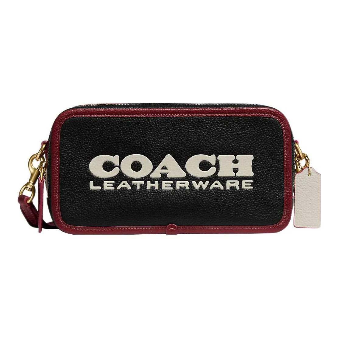 COACH Kia Natural Pebbled Leather Camera Bag, Shoulder Bag, Crossbody Bag Women's Black
