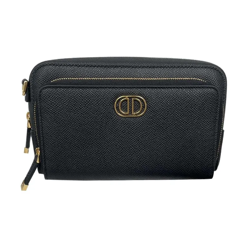 DIOR Caro Cow Leather Camera Bag, Handheld Shoulder Bag, Crossbody Bag Trumpets Unisex Black