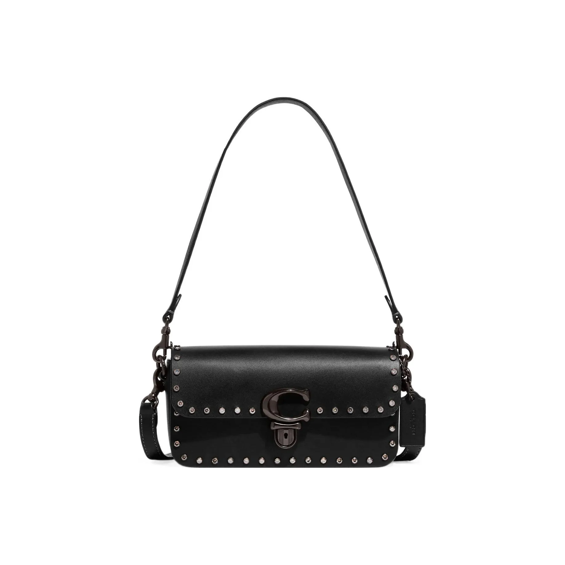 COACH Studio Перчаточная дубленая кожа Сумка через плечо Женская Черная