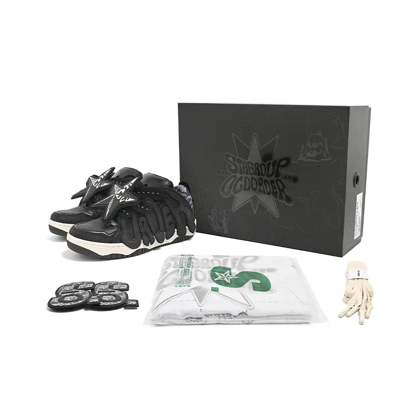 STA x OLD ORDER Skater 001 Скейтборд Кроссовки Унисекс Черный Нейлон Специальная версия