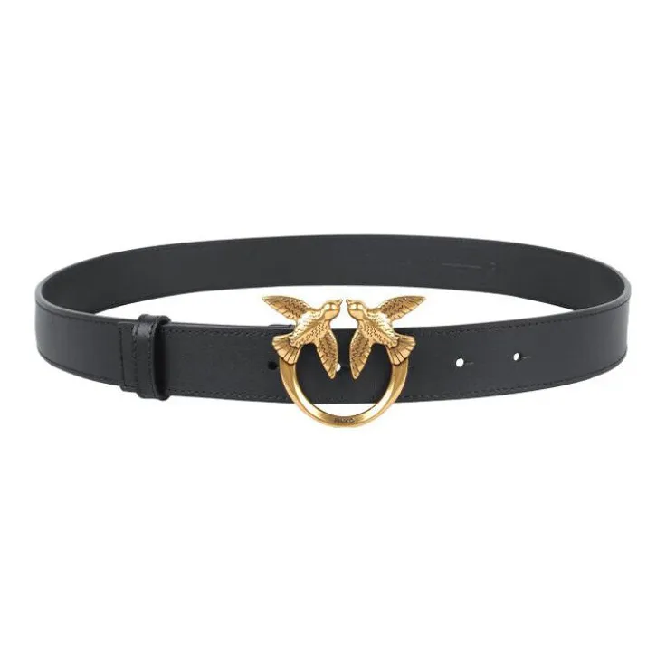 PINKO Love Berry Logo Plaque Buckle Belt