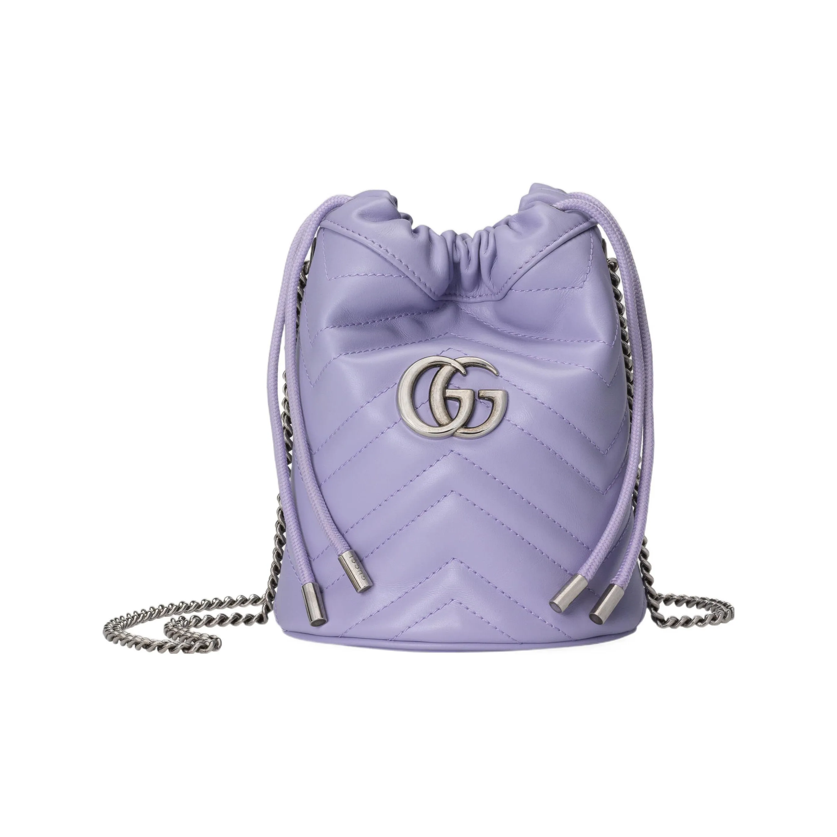 GUCCI GG Marmont Leather Bucket Bags Crossbody Bag, Shoulder Bag Mini Women's Light Purple