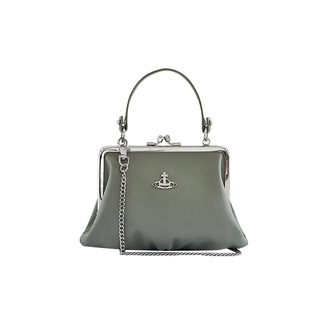 Vivienne Westwood Granny Frame Leather Dumpling Bag Portable Shoulder Bag Crossbody Bag Wallet Women's Light Green