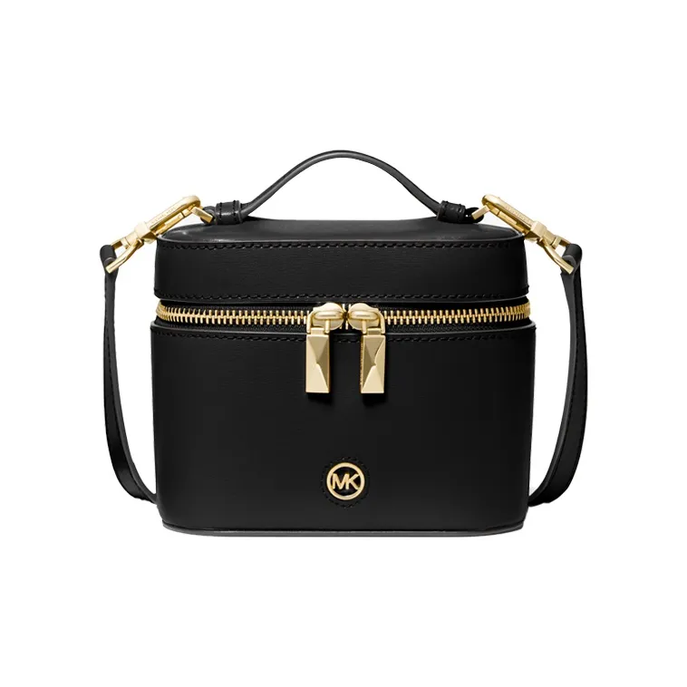 MICHAEL KORS Trunk Leather Bucket Bag, Crossbody Handbag Trumpets Women's Black
