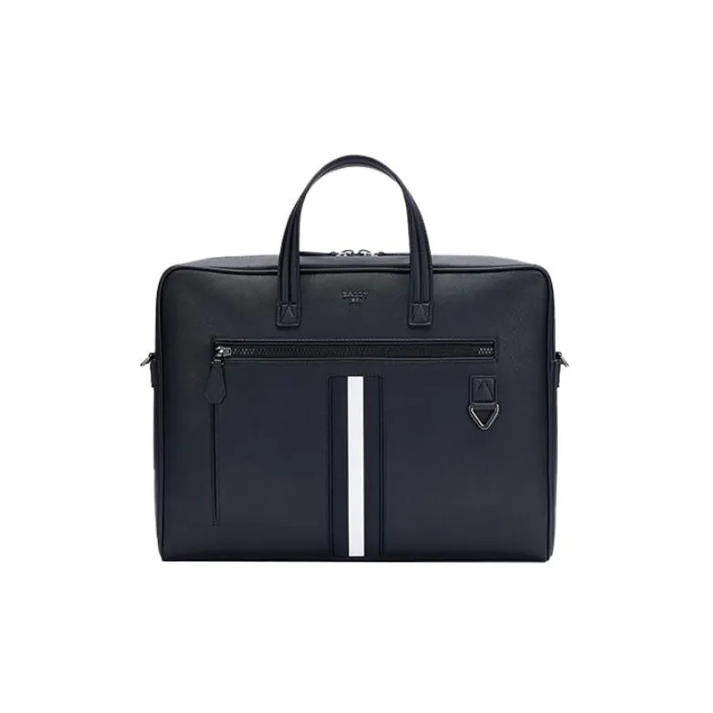 BALLY Fabric With Cow Leather Briefcase, Shoulder Bag, Crossbody Bag, Handbag Regular Men's Black