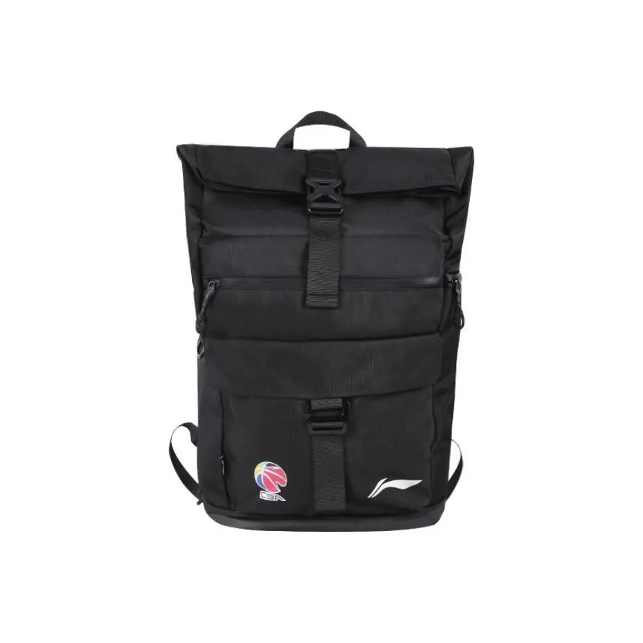 LiNing Sports Basketball Collection Polyester Backpack Large Size Unisex Black