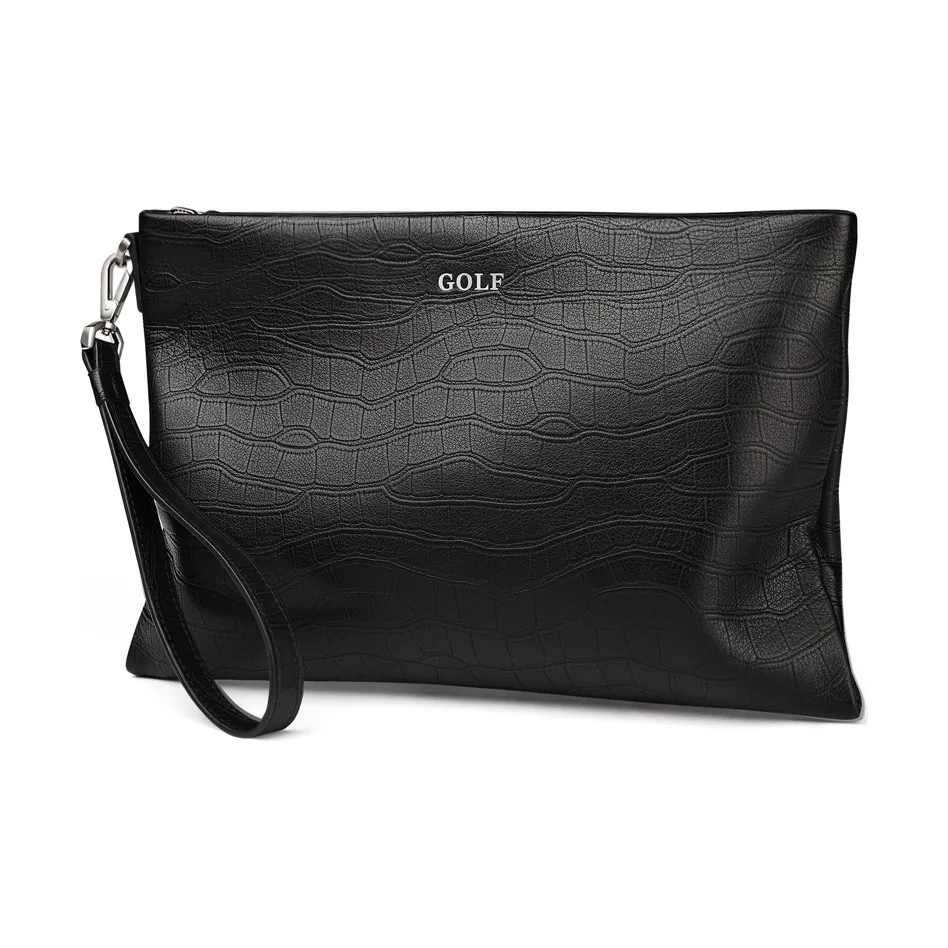 GOLF Клатч из крупнозернистой текстуры коровьей кожи кошелек держатель для карт чехол для телефона средний мужской черный синий