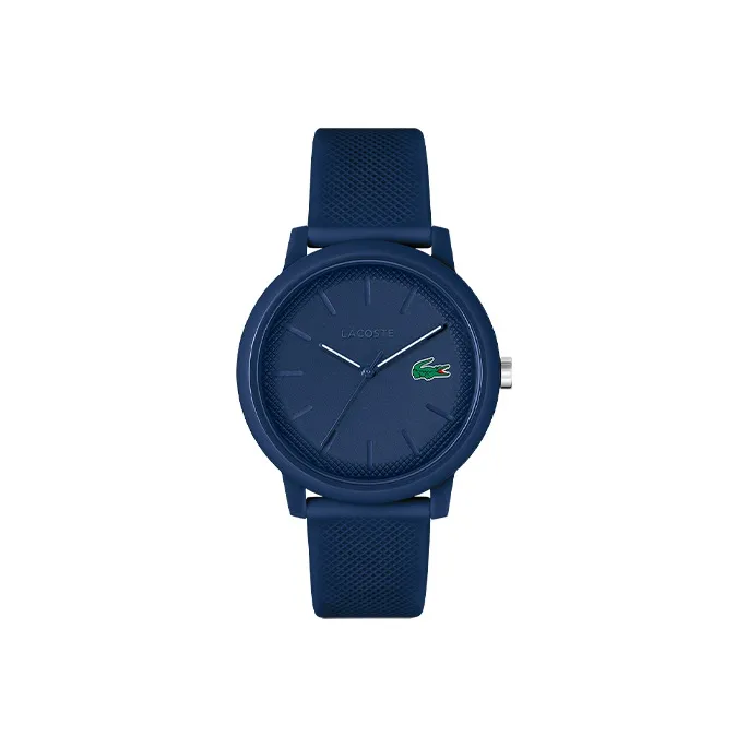 Коллаборация LACOSTE 12,12 Collection Наручные часы Кварцевый механизм Силиконовый ремешок 42 мм Синий циферблат Мужские часы 2011172