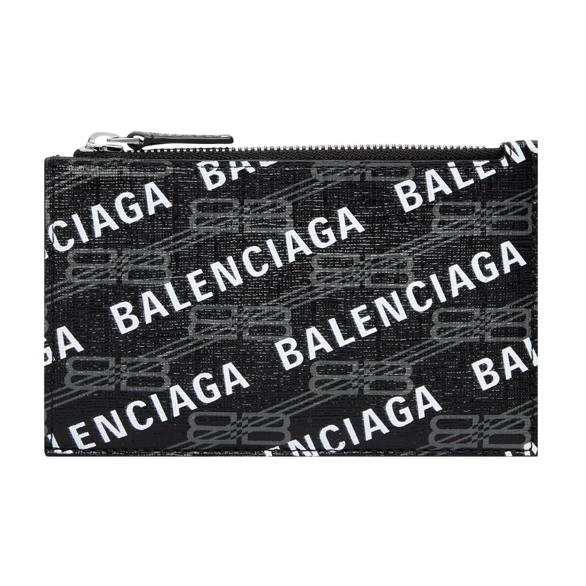 Balenciaga BB MONOGRAM Коровья кожа Кошелек для монет держатель для карт большой женский черный