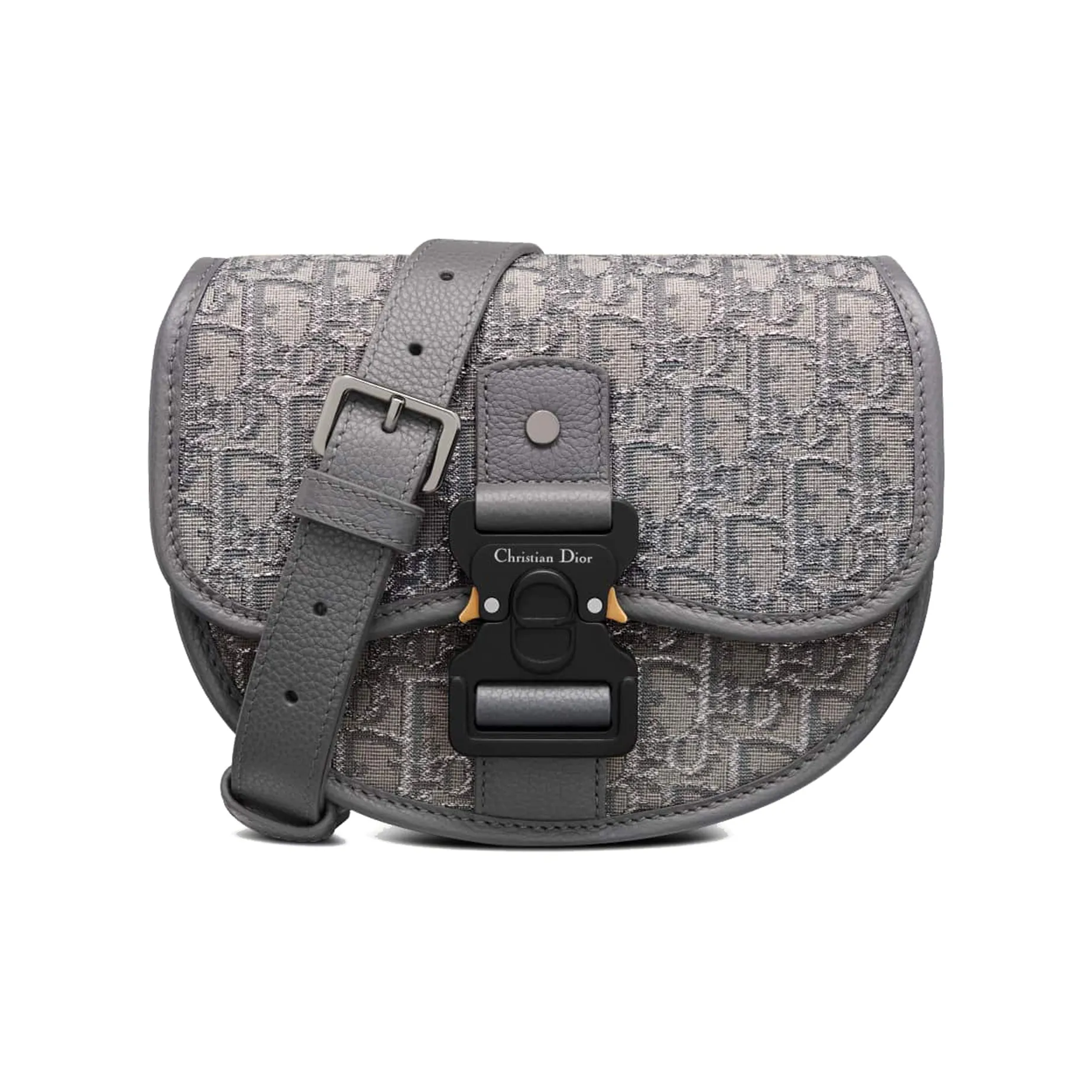 DIOR Oblique Print With Grain Cow Leather Messenger Bag, Shoulder Bag, Crossbody Bag Mini Men's Metallic