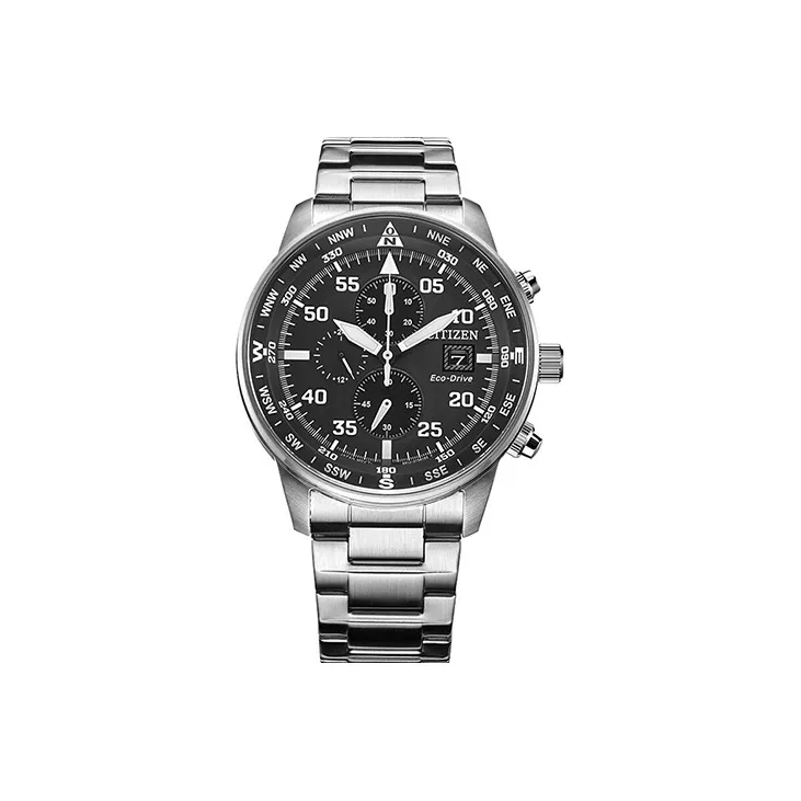 CITIZEN Ecology Drive Collection Светильник Кварцевый механизм Нержавеющая сталь Ремешок Часы Мужские Черный циферблат
