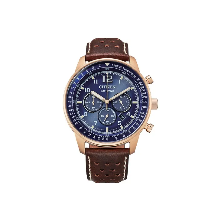 CITIZEN FUTURE FORCE серия Светильник Кварцевый механизм Естественная кожа Ремешок Часы Мужские Часы Синий циферблат