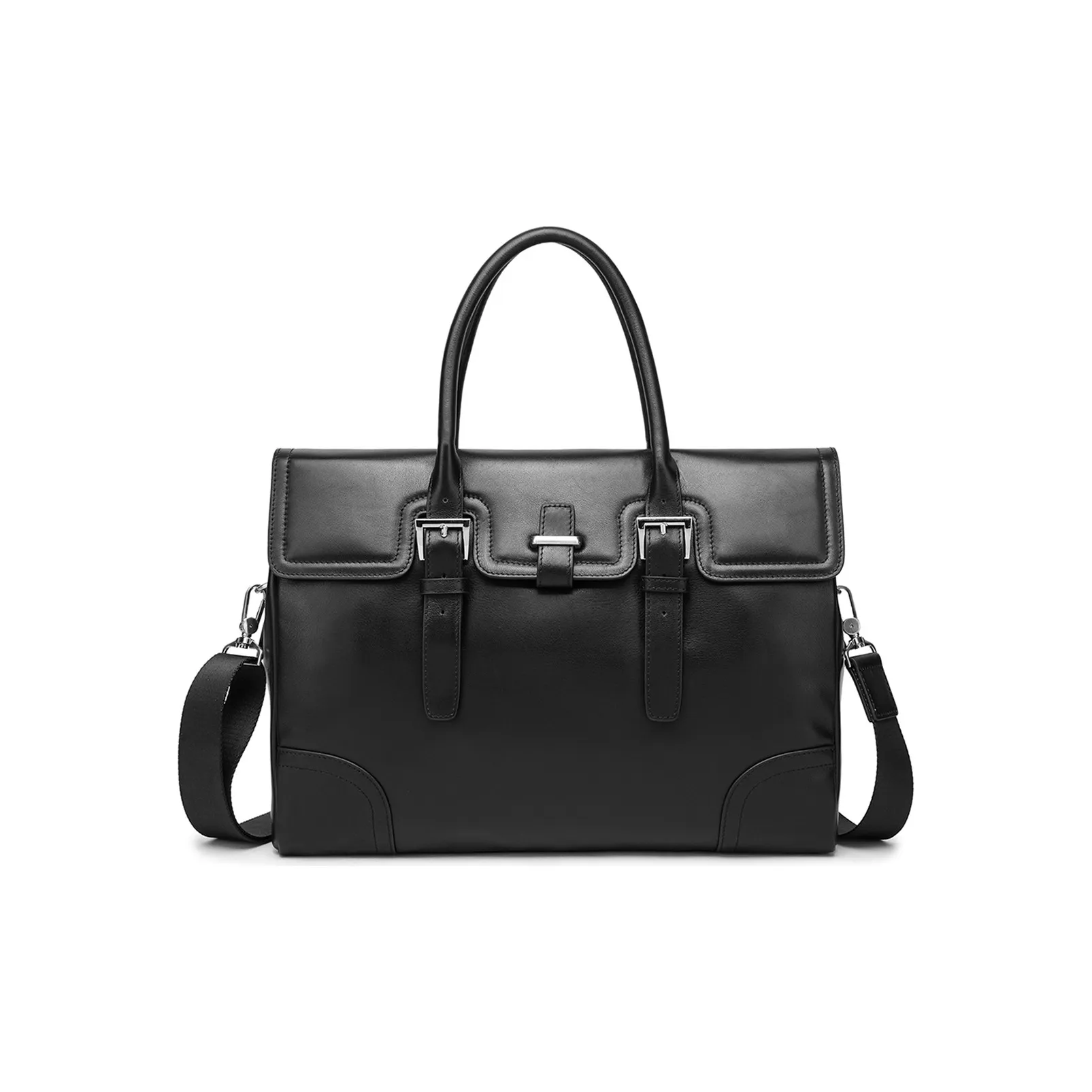 NOMK Сумка для ноутбука из крупнозернистой текстуры коровьей кожи портфель сумка через плечо сумка большая мужская черная