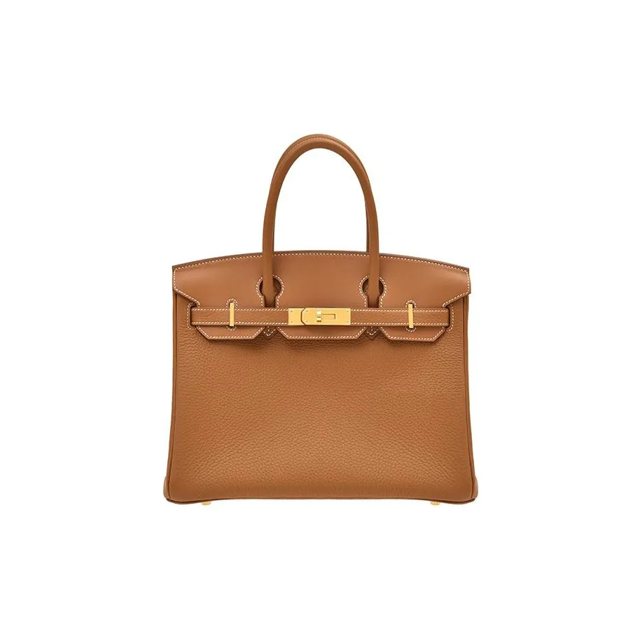HERMES Birkin Togo Swift Cow Leather 3 in 1 Birkin Bag Handbags Women's Gold Brown/Beige