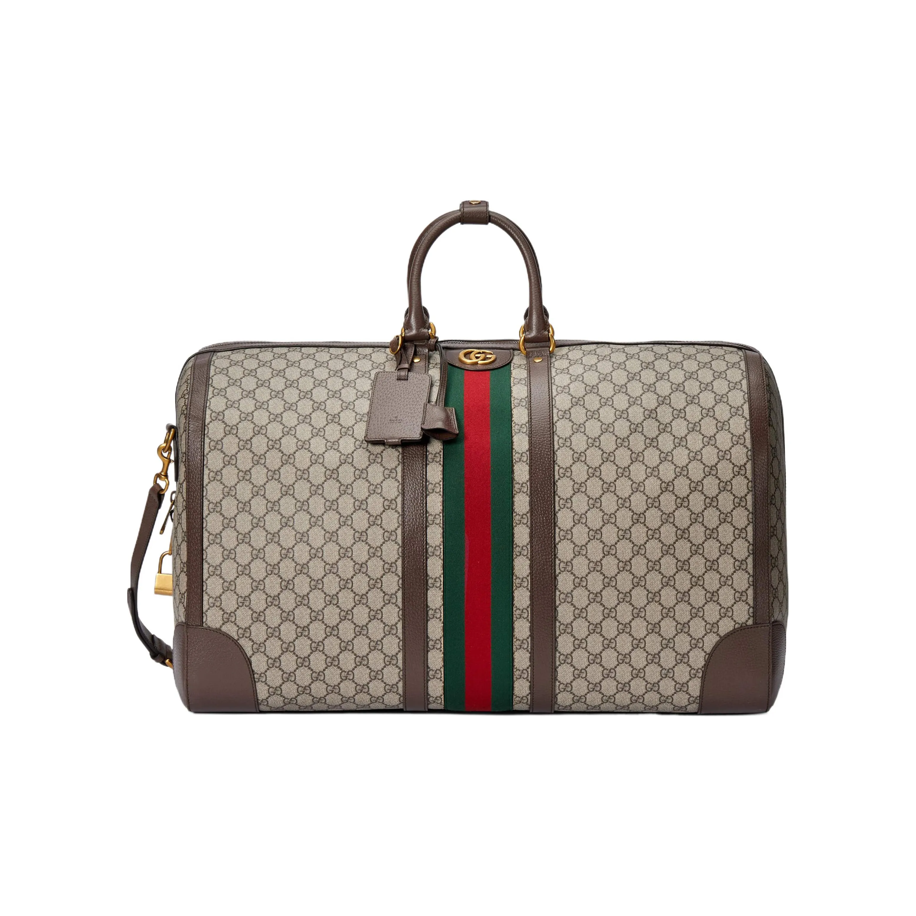GUCCI Savoy Medium Duffle Bag Travel Bag Men Beige/Ebony