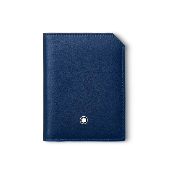 MONTBLANC Meisterstuck Full Рельефная голень кожа кошелек мини мужской полночный синий