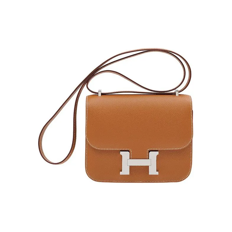 HERMES Constance Epsom Leather Shoulder Bag, Crossbody Bag Mini Women's