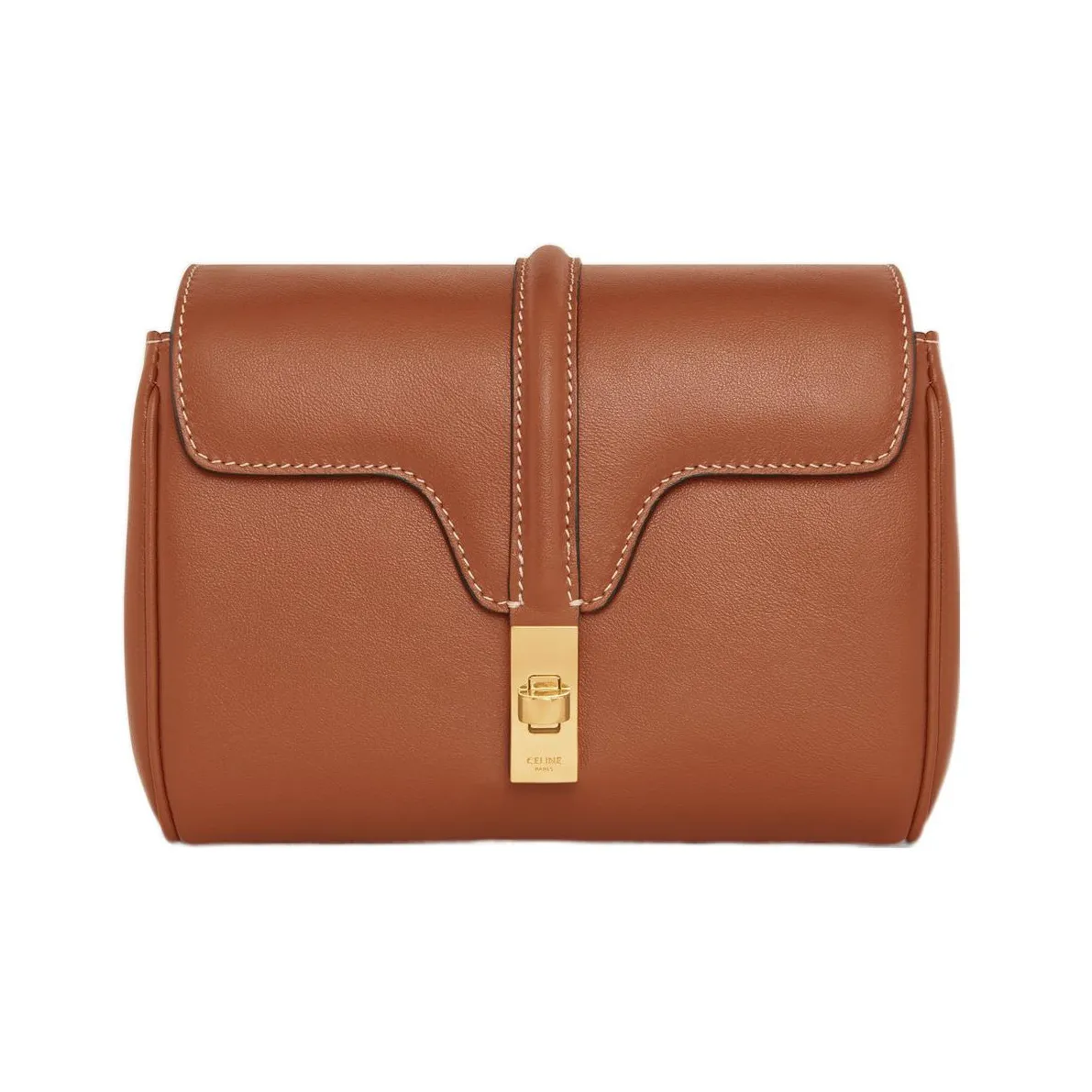 CELINE 16 Calfskin Shoulder Bag, Crossbody Bag Mini Women's Brown