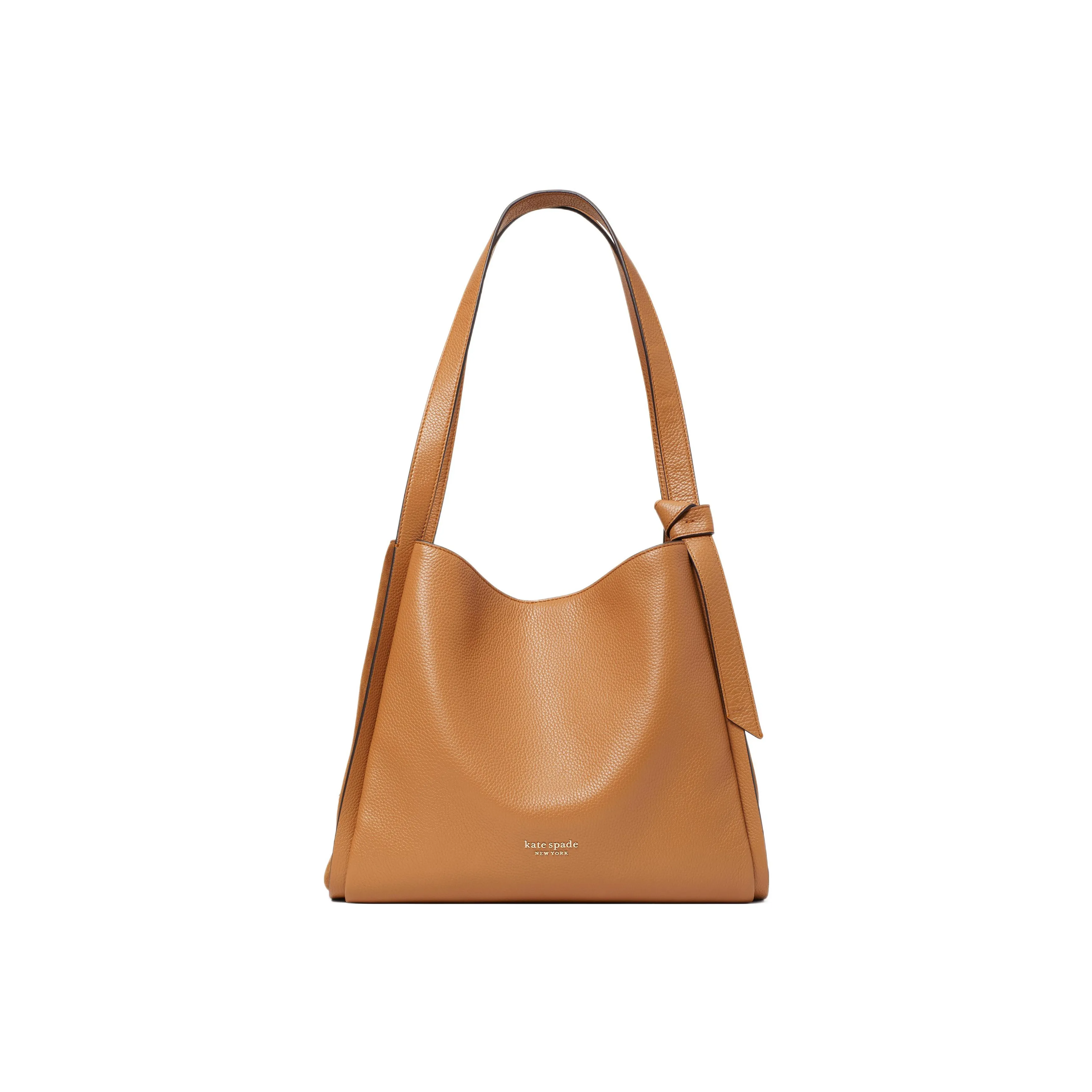 Kate Spade Knott Cow Leather Handbag, Shoulder Bag Tubas Women's Brown Yellow