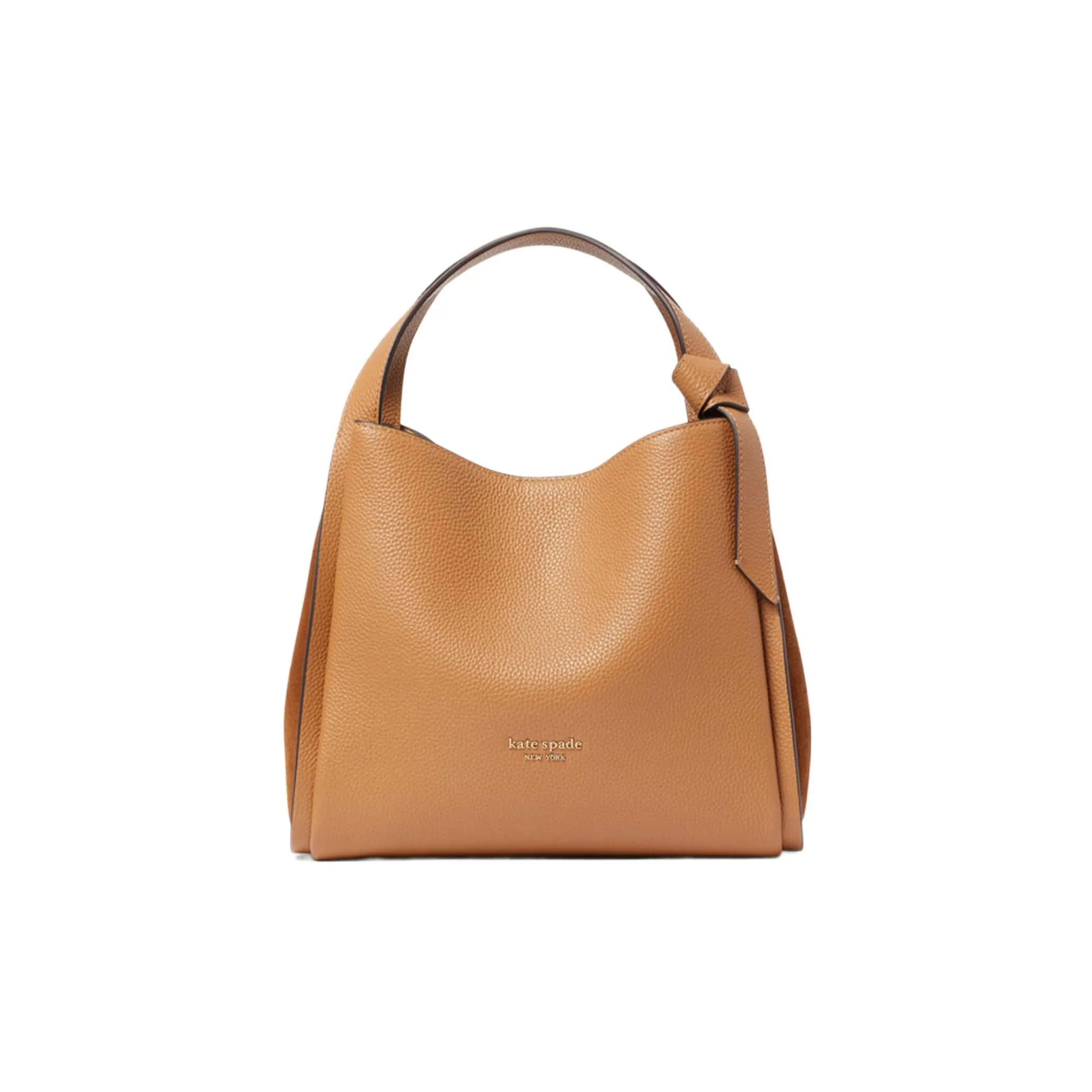 Kate Spade Knott Cow Leather Handbag, Shoulder Bag Women's Brown Yellow