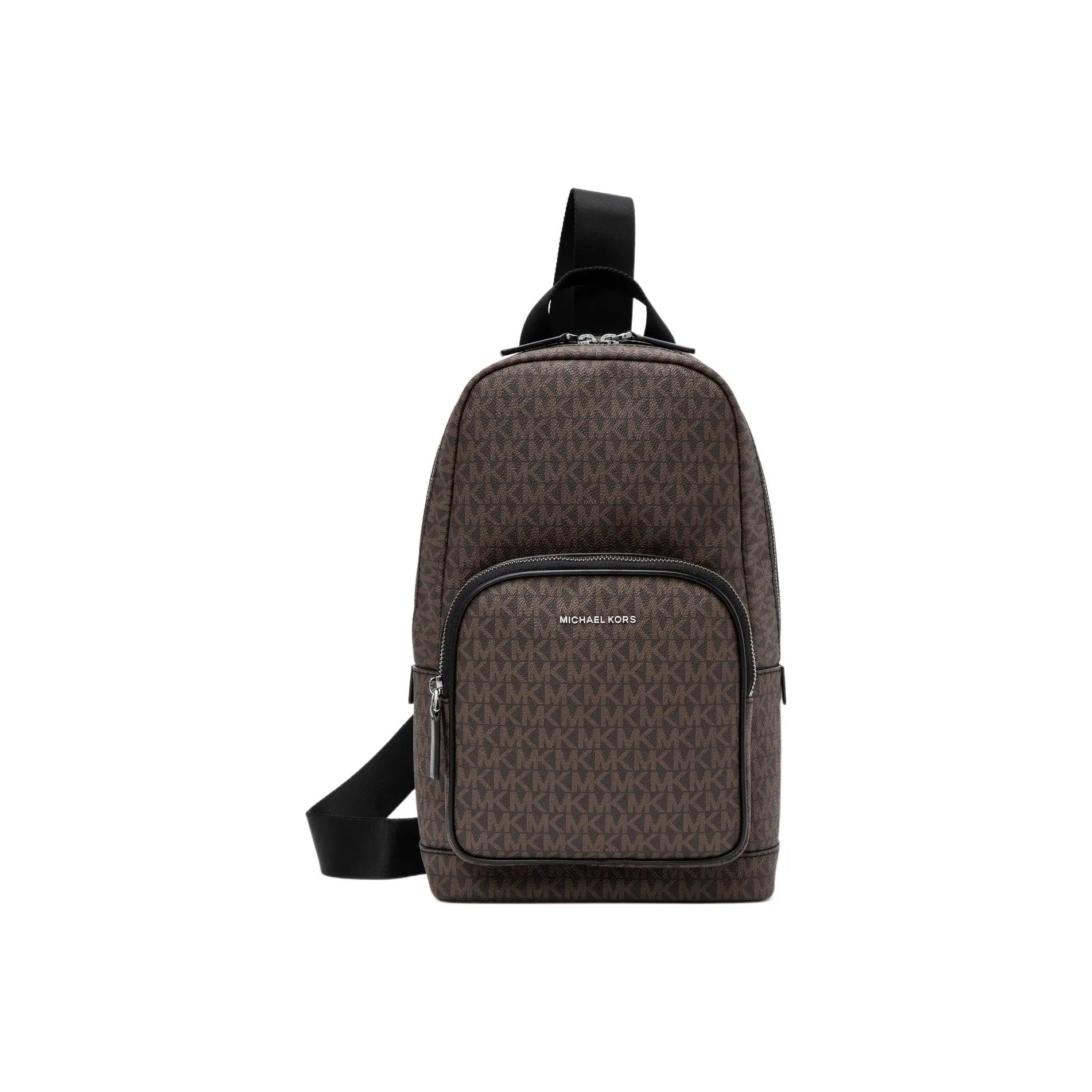 MICHAEL KORS MK Cooper Coated Canvas Shoulder Bag, Crossbody Bag, Sling Bag Men's Dark Brown