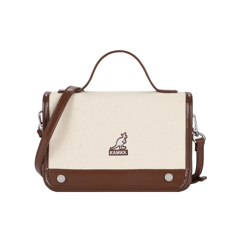 KANGOL Холст PU Кожа Курьерская Сумка Small Square Box Сумка через плечо Сумка среднего размера Женская