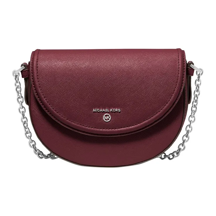 MICHAEL KORS Jet Set Charm Leather Saddle Bag Shoulder Bag Crossbody Bag Women's Dark Purple