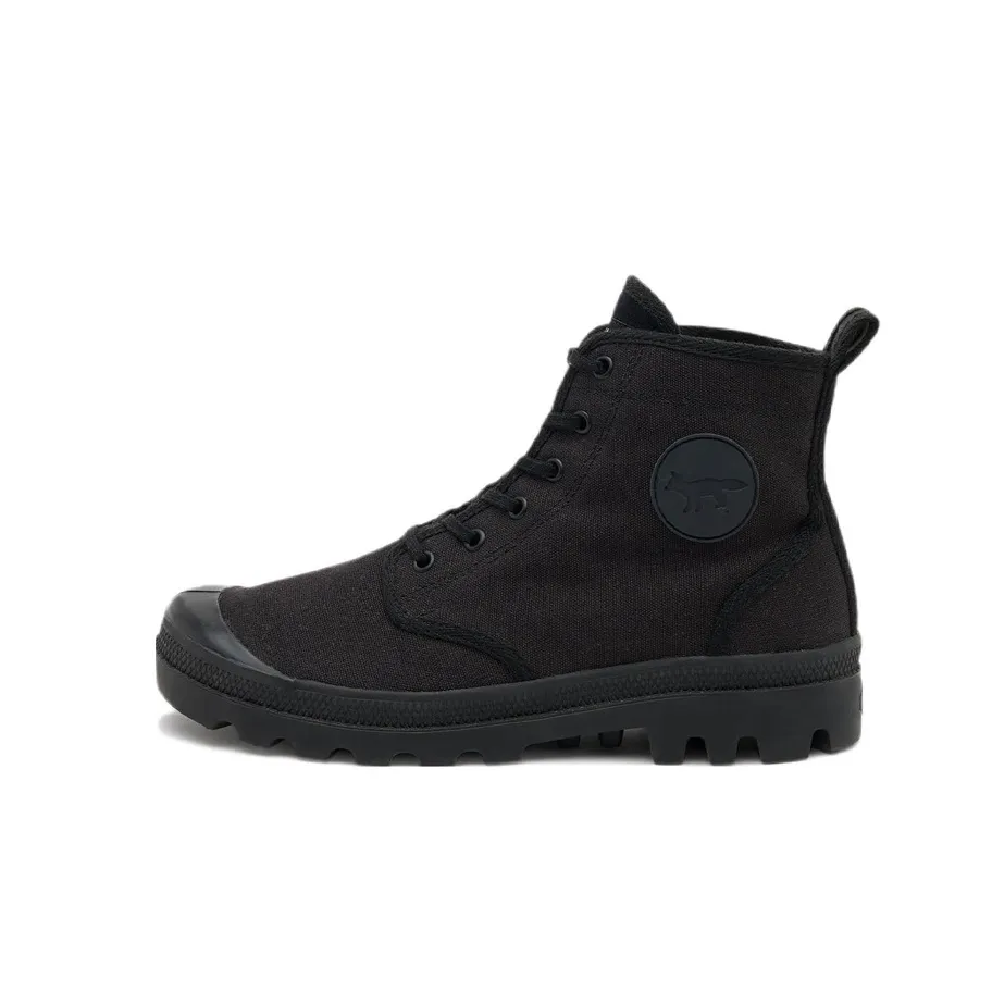 Maison Kitsune Высокий Топ Стильный Скейтбординг Унисекс Черный