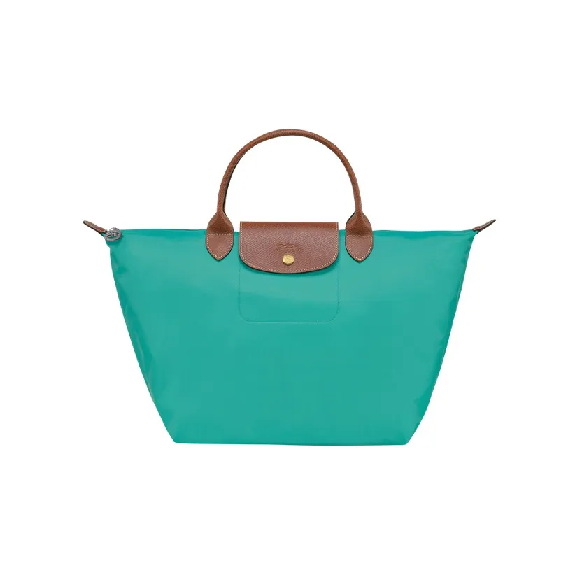LONGCHAMP Le Pliage Корова Кожа Цветовая Сумка-пельмени Сумка Средний Женский Синий