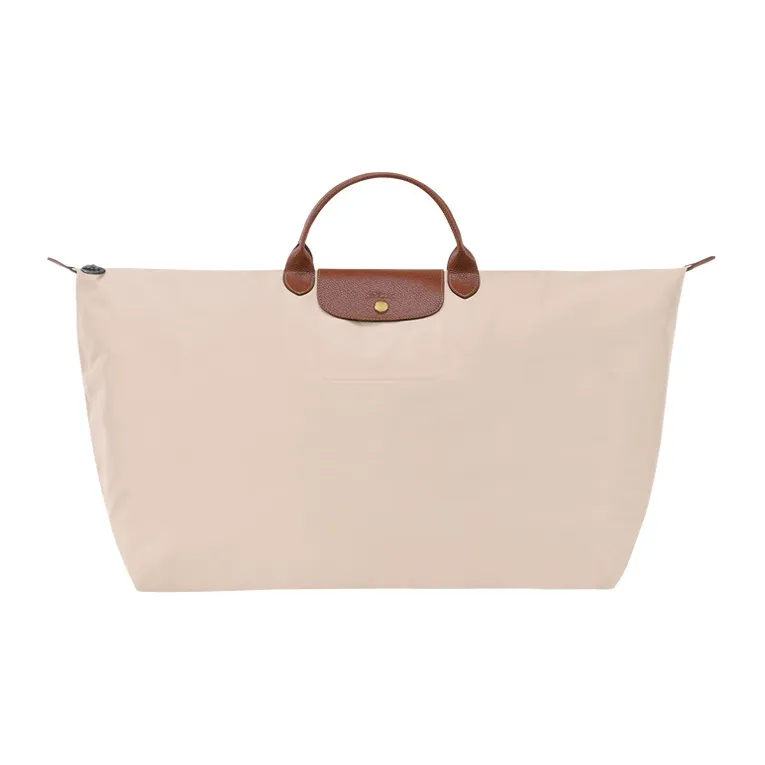 LONGCHAMP Холст и кожа Комбинированная холщовая сумка дорожная сумка сумка Extra Large Мужская Бежевая
