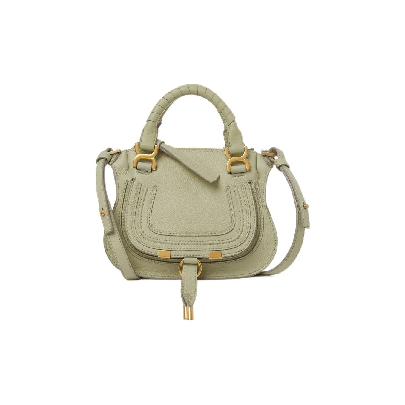 Chloe Marcie Grained Calfskin Shoulder Bag, Crossbody Bag, Handbag Mini Women's Green