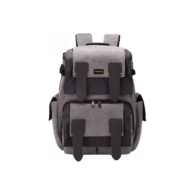 HEAD Leather Drone Backpack Camera Bag Large Size Unisex Black/Blue White Gradient/Warm Gray