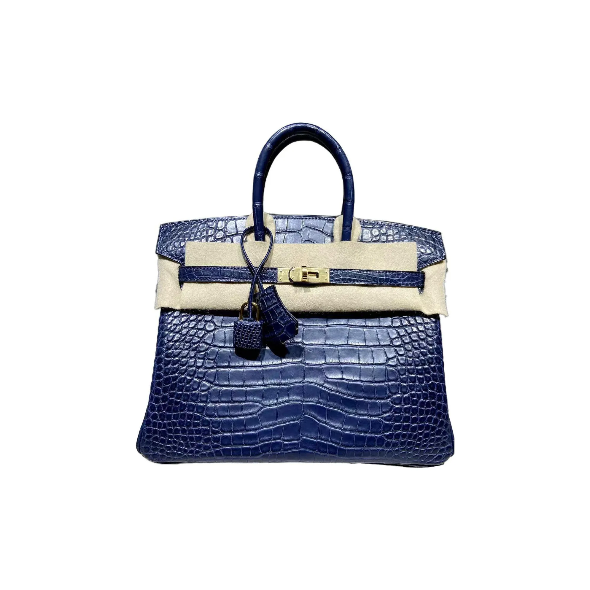 HERMES Birkin Matte Crocodile Leather Birkin Bag Handbags Women's 78 Bleu Marine Deep Sea Blue